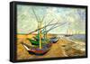 Vincent Van Gogh (Fishing boats on the beach at Saintes-Maries) Art Poster Print-null-Framed Poster