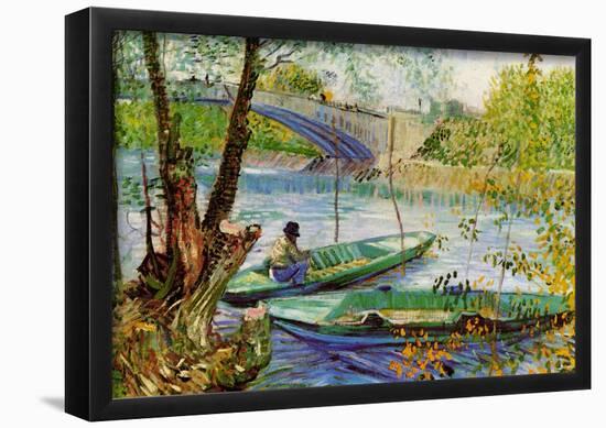 Vincent Van Gogh Fishing in Spring Art Print Poster-null-Framed Poster