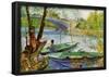 Vincent Van Gogh Fishing in Spring Art Print Poster-null-Framed Poster