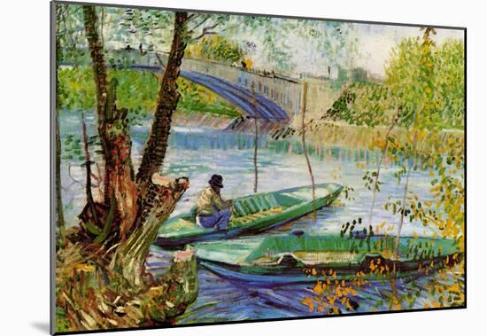 Vincent Van Gogh Fishing in Spring Art Print Poster-null-Mounted Poster