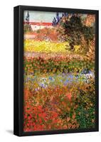 Vincent Van Gogh Flowering Garden Art Print Poster-null-Framed Poster