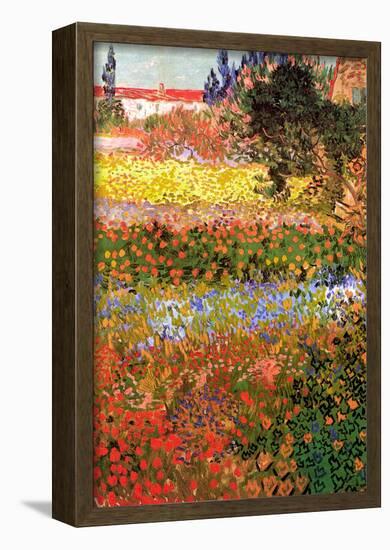 Vincent Van Gogh Flowering Garden Art Print Poster-null-Framed Poster