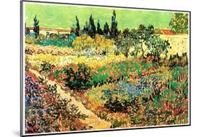 Vincent Van Gogh Flowering Garden with Path Art Print Poster-null-Mounted Poster