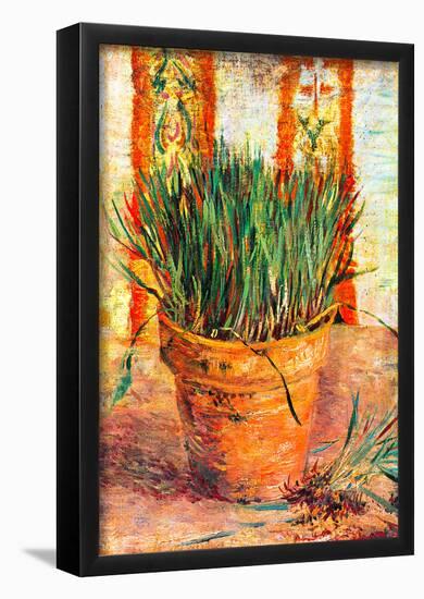Vincent Van Gogh Flowerpot with Chives Art Print Poster-null-Framed Poster