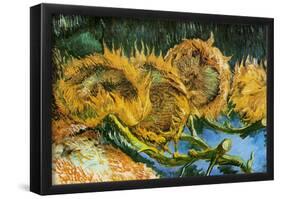 Vincent Van Gogh Four Cut Sunflowers Art Print Poster-null-Framed Poster