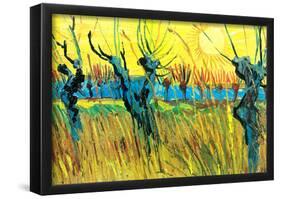 Vincent Van Gogh Grazing at Sunset Art Print Poster-null-Framed Poster