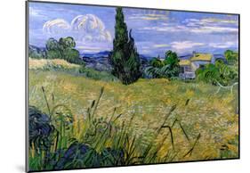Vincent Van Gogh Green Wheat Field with Cypress Art Print Poster-null-Mounted Poster