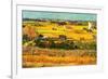 Vincent van Gogh Harvest at La Crau with Montmajour in the Background-Vincent van Gogh-Framed Art Print