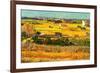 Vincent van Gogh Harvest at La Crau with Montmajour in the Background-Vincent van Gogh-Framed Art Print