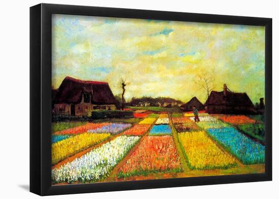 Vincent Van Gogh Holland Flower Bed Art Print Poster-null-Framed Poster