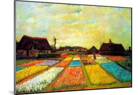 Vincent Van Gogh Holland Flower Bed Art Print Poster-null-Mounted Poster