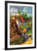 Vincent van Gogh Houses in Auvers Hillside-Vincent van Gogh-Framed Art Print