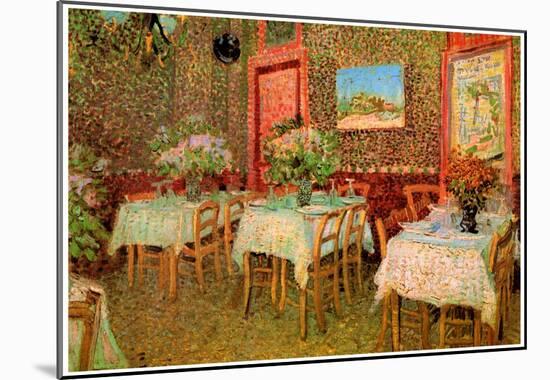 Vincent Van Gogh Interior of a Restaurant Art Print Poster-null-Mounted Poster