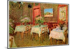 Vincent Van Gogh Interior of a Restaurant Art Print Poster-null-Mounted Poster