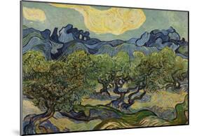 Vincent Van Gogh (Landscape with olive trees) Art Poster Print-null-Mounted Poster