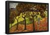 Vincent Van Gogh Landscape with Trees and Figures Art Print Poster-null-Framed Poster