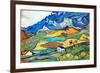 Vincent Van Gogh Les Alpilles a Mountain Landscape near Saint-Remy-Vincent van Gogh-Framed Art Print