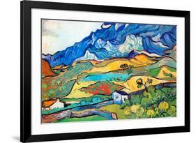 Vincent Van Gogh Les Alpilles a Mountain Landscape near Saint-Remy-Vincent van Gogh-Framed Art Print