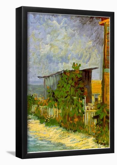 Vincent Van Gogh Montmartre Path with Sunflowers Art Print Poster-null-Framed Poster