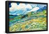 Vincent Van Gogh Mountain Landscape behind the Hospital Saint-Paul Art Print Poster-null-Framed Poster