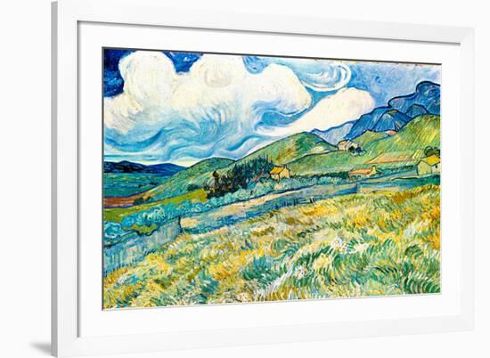 Vincent van Gogh Mountain Landscape behind the Hospital Saint-Paul-Vincent van Gogh-Framed Art Print