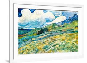 Vincent van Gogh Mountain Landscape behind the Hospital Saint-Paul-Vincent van Gogh-Framed Art Print