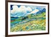 Vincent van Gogh Mountain Landscape behind the Hospital Saint-Paul-Vincent van Gogh-Framed Art Print