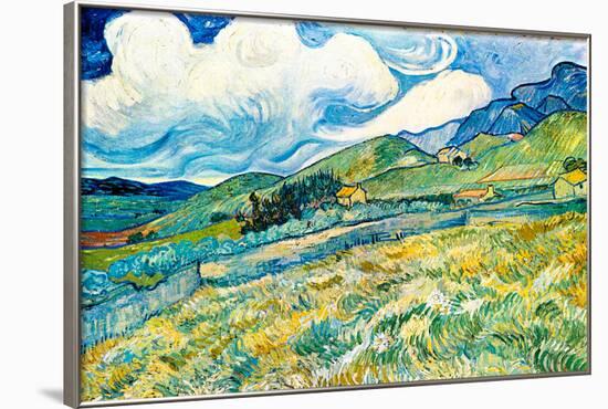 Vincent van Gogh Mountain Landscape behind the Hospital Saint-Paul-Vincent van Gogh-Framed Art Print