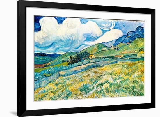 Vincent van Gogh Mountain Landscape behind the Hospital Saint-Paul-Vincent van Gogh-Framed Art Print