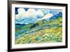 Vincent van Gogh Mountain Landscape behind the Hospital Saint-Paul-Vincent van Gogh-Framed Art Print
