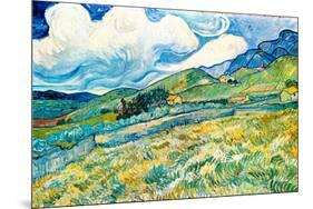 Vincent van Gogh Mountain Landscape behind the Hospital Saint-Paul-Vincent van Gogh-Mounted Art Print