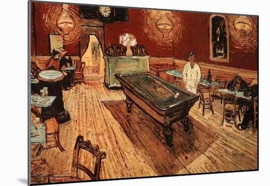 Vincent Van Gogh Night Cafe with Pool Table Art Print Poster-null-Mounted Poster