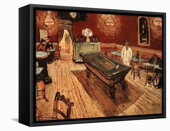 Vincent Van Gogh Night Cafe with Pool Table Art Print Poster-null-Framed Stretched Canvas