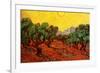 Vincent van Gogh Olive Trees with Yellow Sky and Sun-null-Framed Art Print