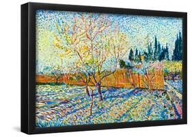 Vincent Van Gogh Orchard with Cypress Art Print Poster-null-Framed Poster
