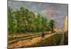 Vincent Van Gogh Outskirts of Paris Road with Peasant Shouldering a Spade Art Print Poster-null-Mounted Poster