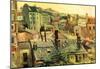 Vincent Van Gogh Overlooking the Rooftops of Paris Art Print Poster-null-Mounted Poster