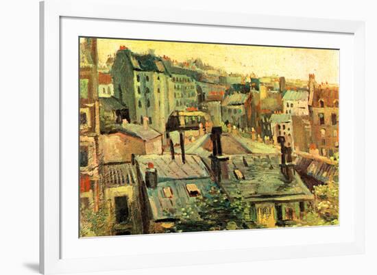 Vincent Van Gogh Overlooking the Rooftops of Paris-Vincent van Gogh-Framed Art Print