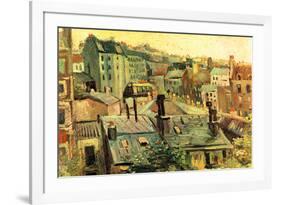 Vincent Van Gogh Overlooking the Rooftops of Paris-Vincent van Gogh-Framed Art Print