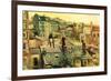 Vincent Van Gogh Overlooking the Rooftops of Paris-Vincent van Gogh-Framed Art Print