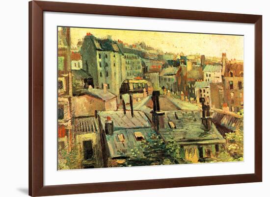 Vincent Van Gogh Overlooking the Rooftops of Paris-Vincent van Gogh-Framed Art Print