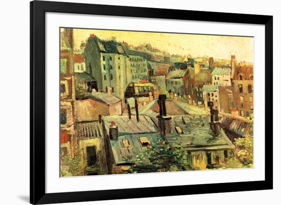 Vincent Van Gogh Overlooking the Rooftops of Paris-Vincent van Gogh-Framed Art Print