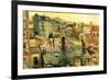 Vincent Van Gogh Overlooking the Rooftops of Paris-Vincent van Gogh-Framed Art Print