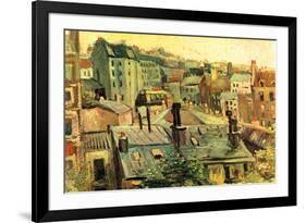 Vincent Van Gogh Overlooking the Rooftops of Paris-Vincent van Gogh-Framed Art Print