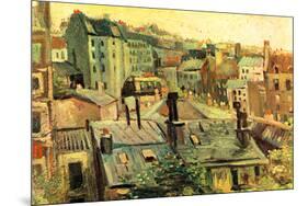 Vincent Van Gogh Overlooking the Rooftops of Paris-Vincent van Gogh-Mounted Art Print