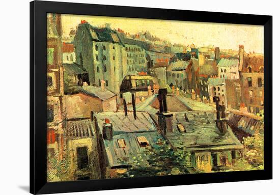 Vincent Van Gogh Overlooking the Rooftops of Paris-Vincent van Gogh-Framed Art Print