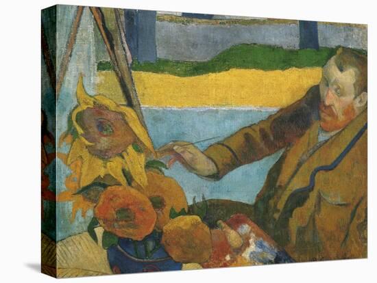 Vincent Van Gogh Painting Sunflowers by Paul Gauguin-Paul Gauguin-Stretched Canvas