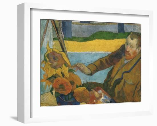 Vincent Van Gogh Painting Sunflowers by Paul Gauguin-Paul Gauguin-Framed Giclee Print