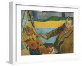 Vincent Van Gogh Painting Sunflowers by Paul Gauguin-Paul Gauguin-Framed Giclee Print