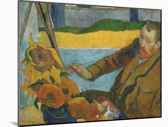 Vincent Van Gogh Painting Sunflowers by Paul Gauguin-Paul Gauguin-Mounted Giclee Print